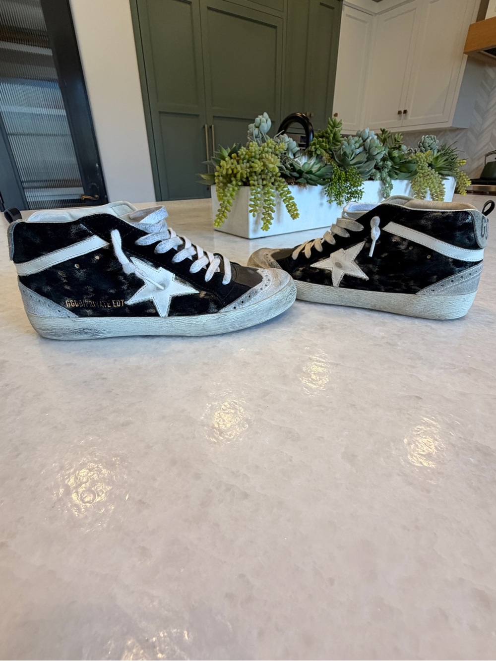 Golden Goose Mid Star - Black Velvet Sneakers Custom #42/300!